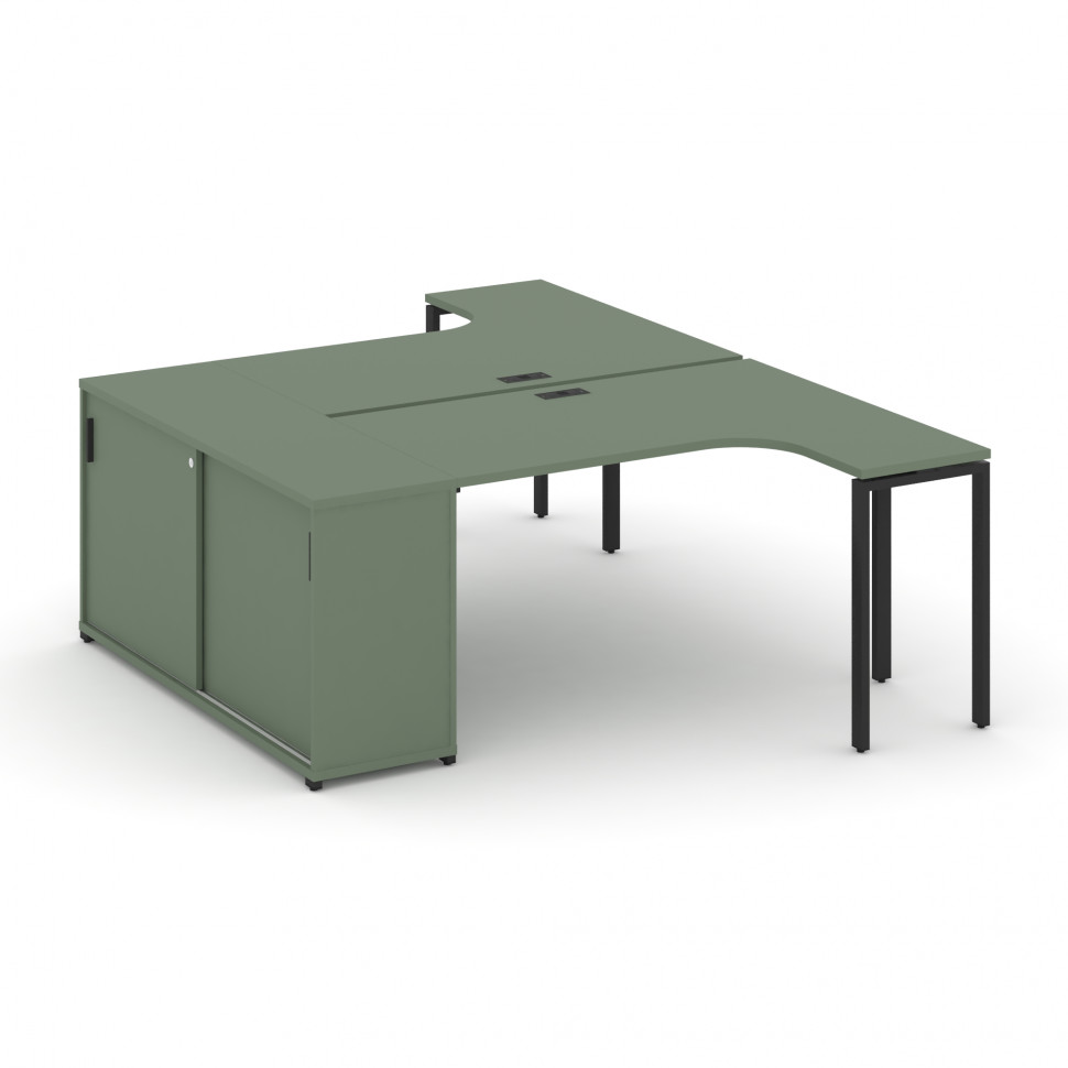 Concept Рабочая станция с опорным шкафом-купе CN.DSA-218 B Кобо/Металл Черный 2000*1480*750 Concept Рабочая станция с опорным шкафом-купе CN.DSA-218 B Кобо/Металл Черный 2000*1480*750