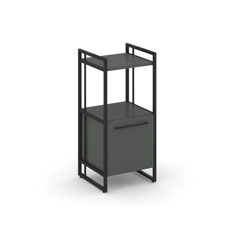 Rift Шкаф 2 ниши узкий RF.SU-22 (L) Антрацит NEW/Металл Черный/Черный Ручки 420*396*924