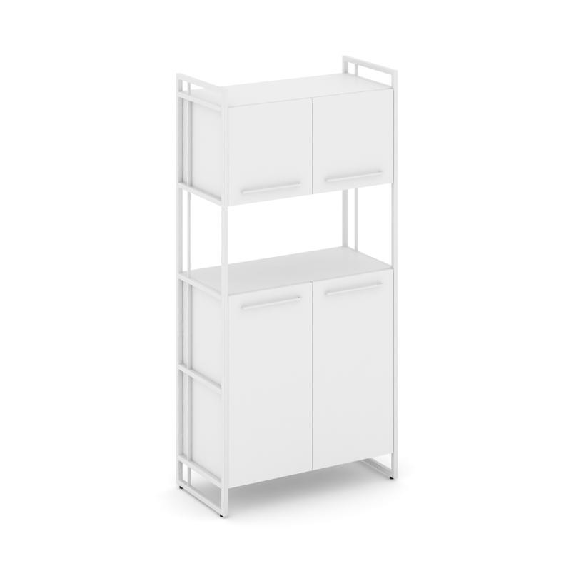 Rift Шкаф 4 ниши широкий RF.SS-42 Белый Бриллиант/Металл Белый/Белый Ручки 798*396*1648