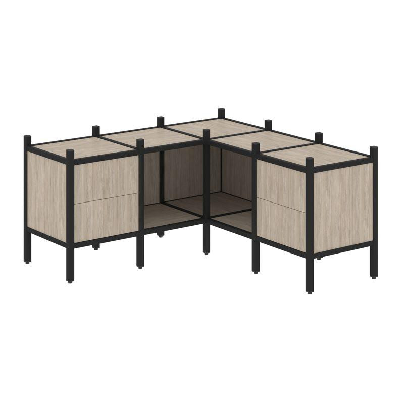 Loft Угловой внутренний стеллаж VR.L-27 Дуб Аттик/Металл Черный 1278*1278*636