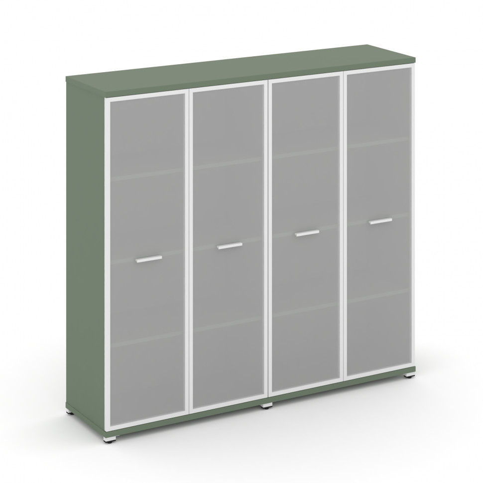 Concept Шкаф 2 широкие секции, 4 ниши CN.STS-426 RMW W Кобо/Металл Белый/Сатин 1668*420*1554