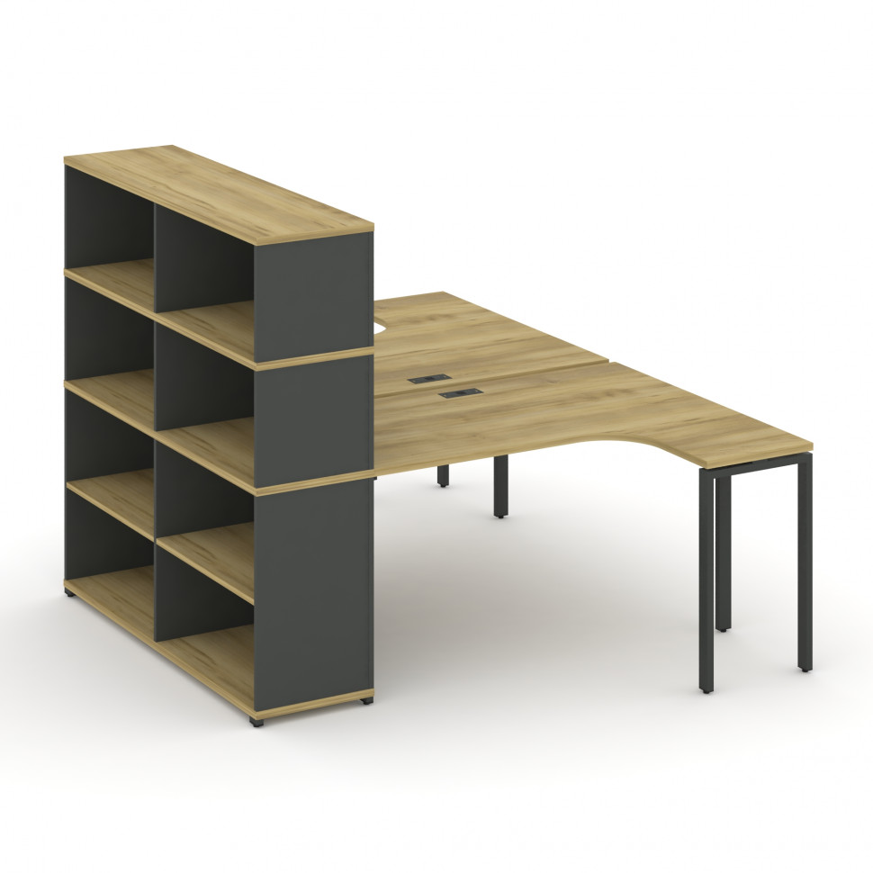 Concept Рабочая станция с опорным стеллажом с надставкой выс. CN.DSA-207 Дуб Винченцо/Антрацит/Метал Concept Рабочая станция с опорным стеллажом с надставкой выс. CN.DSA-207 Дуб Винченцо/Антрацит/Метал
