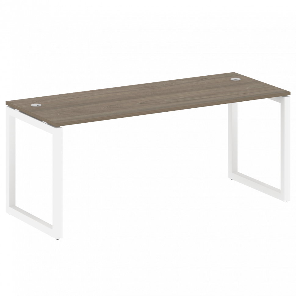 Metal System Quattro Стол письменный на О-образном м/к 50БО.СП-5 Вяз Благородный/Металл Белый 1800*7