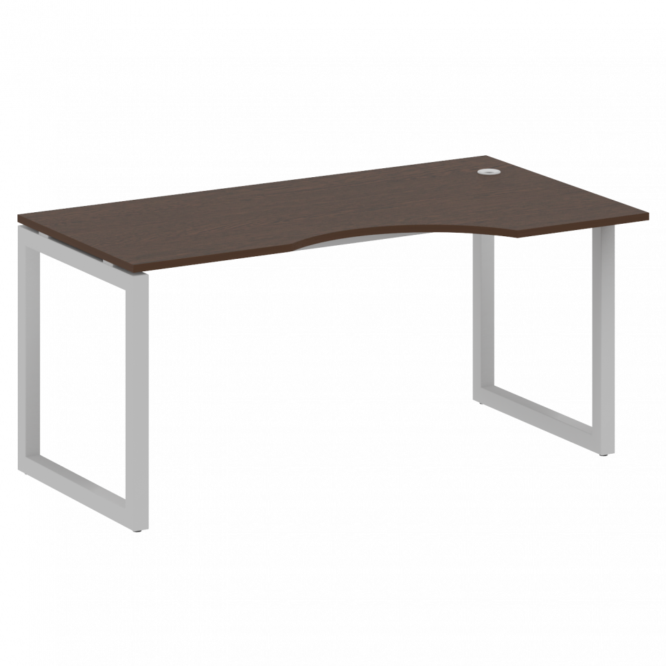 Metal System Quattro Стол криволинейный правый на О-образном м/к 50БО.СА-1 (R) Венге Цаво/Металл Сер