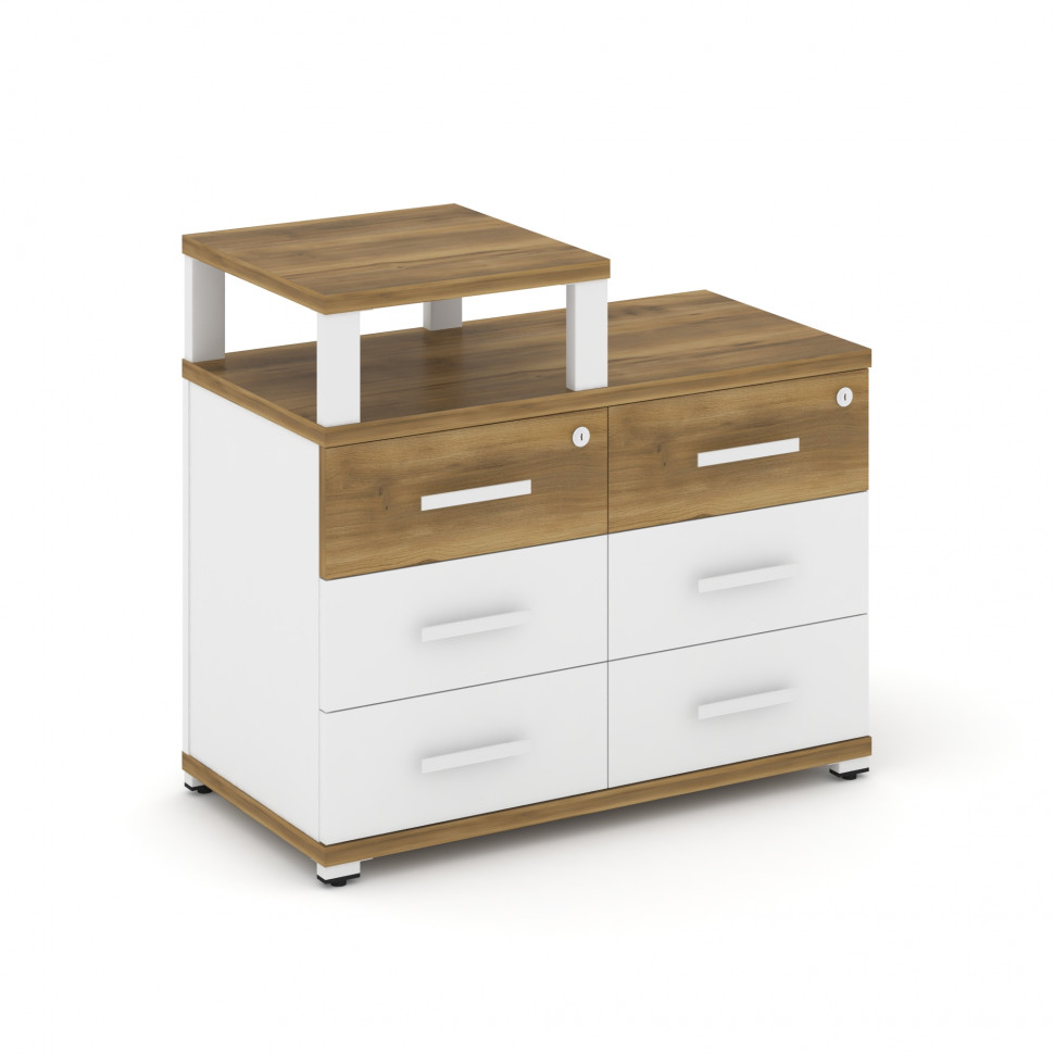 Concept Тумба приставная широкая 6 ящ. с надставкой узкой CN.TSP-008 W Сандал Янтарный/Белый Бриллиа Concept Тумба приставная широкая 6 ящ. с надставкой узкой CN.TSP-008 W Сандал Янтарный/Белый Бриллиа