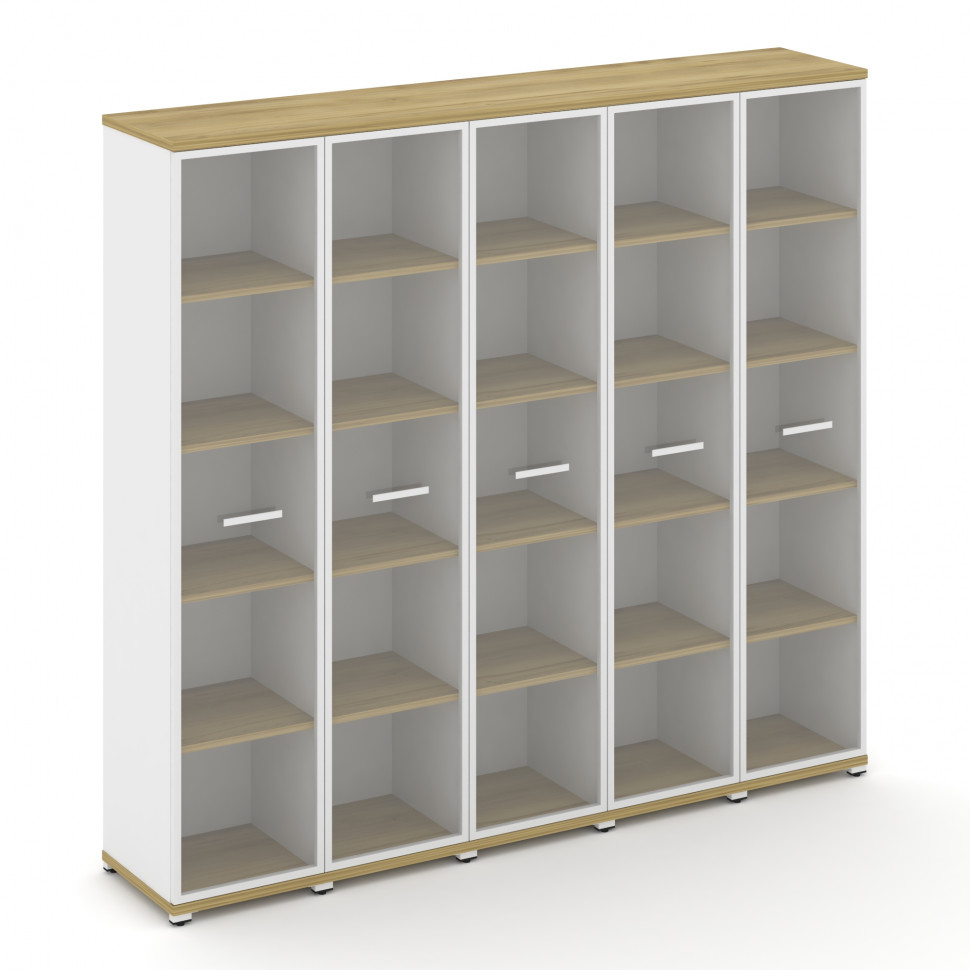 Concept Шкаф 5 узких секций, 5 ниш CN.STU-558 RPW W Дуб Винченцо/Белый Бриллиант/Металл Белый/Прозра Concept Шкаф 5 узких секций, 5 ниш CN.STU-558 RPW W Дуб Винченцо/Белый Бриллиант/Металл Белый/Прозра