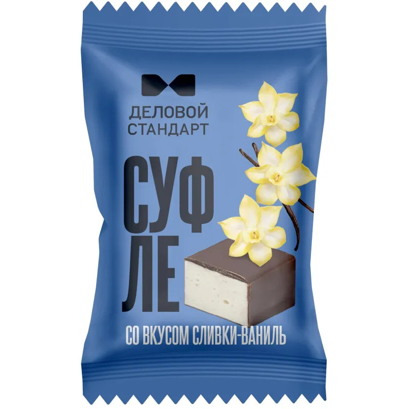 Конфеты глазированные Деловой Стандарт суфле со вкусом сливки-ваниль, 500г