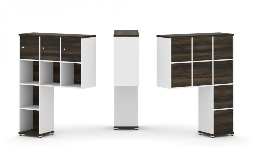 Concept Надставка высокая CN.ONV-003 Дуб Мали/Белый Бриллиант/Металл Белый 1099*350*1486