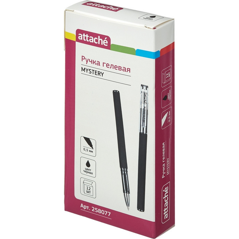 Ручка гелевая неавтомат. Attache Mystery  черный,0,5мм