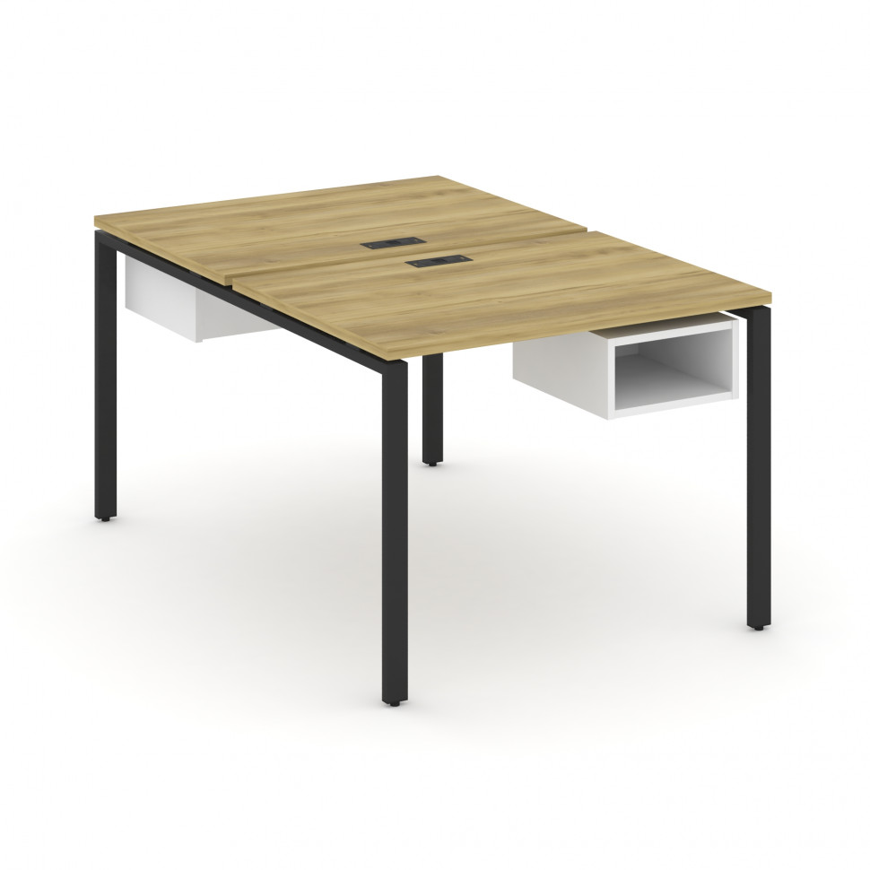 Concept Рабочая станция 2 сторонняя с подвесными тумбами на 2 места CN.DRS-101 Дуб Винченцо/Белый Бр