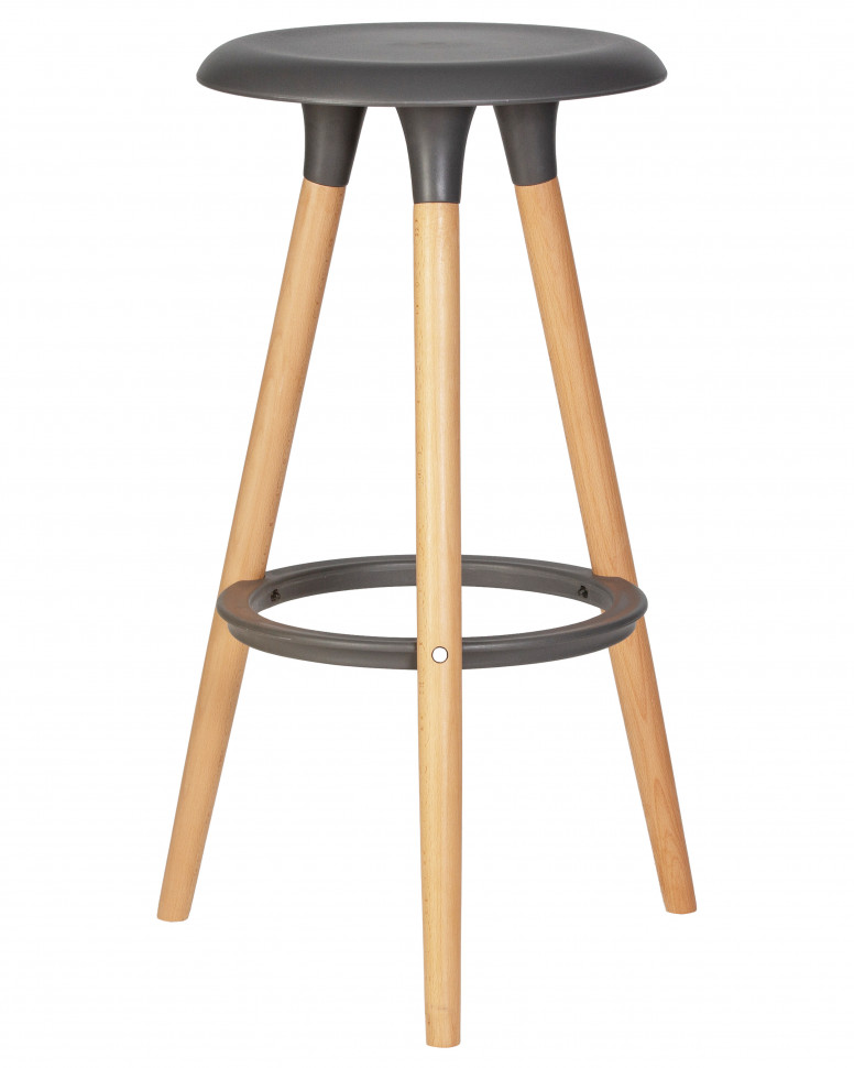 Набор 4 шт Табурет барный DOBRIN ROYCE, ножки светлый бук, цвет темно-серый (GR-04)