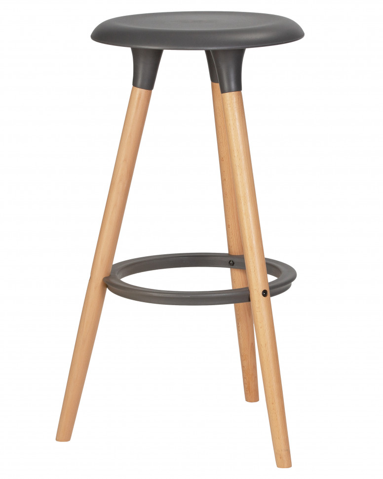 Набор 4 шт Табурет барный DOBRIN ROYCE, ножки светлый бук, цвет темно-серый (GR-04)