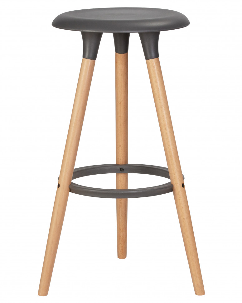 Набор 4 шт Табурет барный DOBRIN ROYCE, ножки светлый бук, цвет темно-серый (GR-04)
