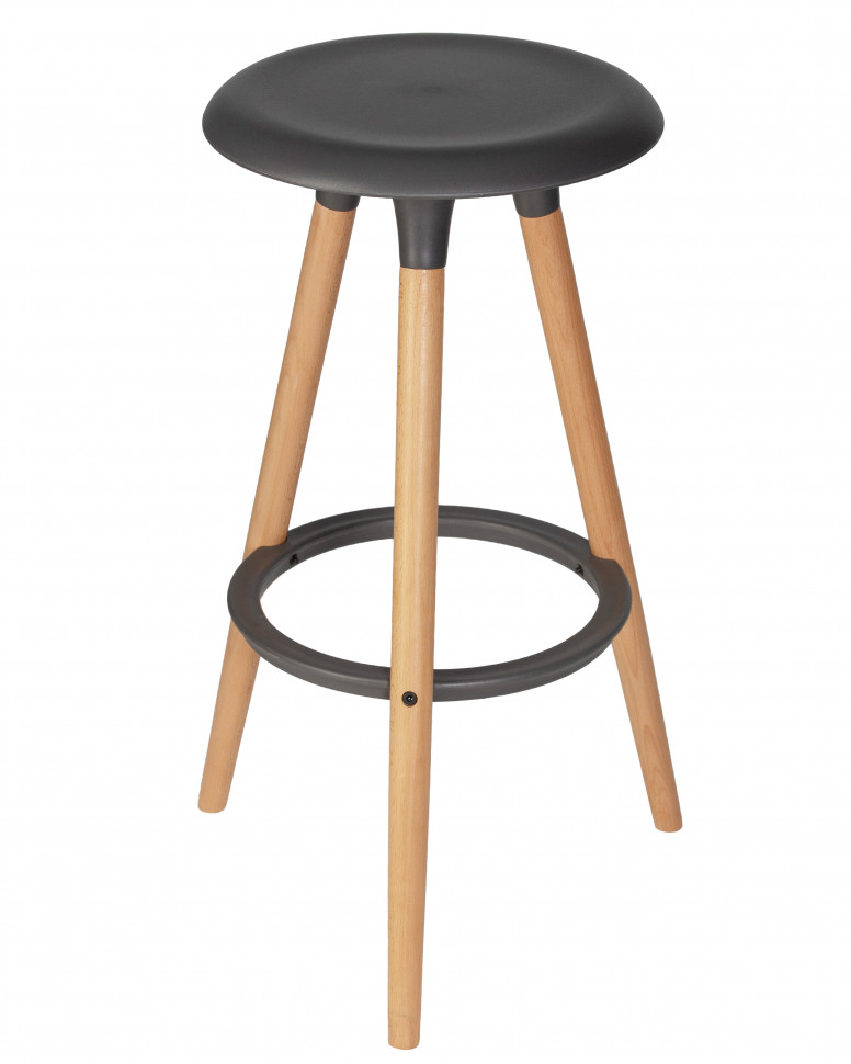 Набор 4 шт Табурет барный DOBRIN ROYCE, ножки светлый бук, цвет темно-серый (GR-04)