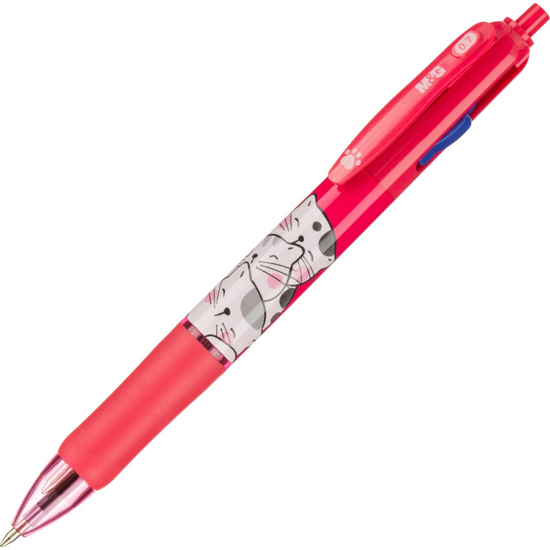 Ручка шариковая автомат. M&amp;G So Many Cats, 4 в 1,0,7мм,масл,асс