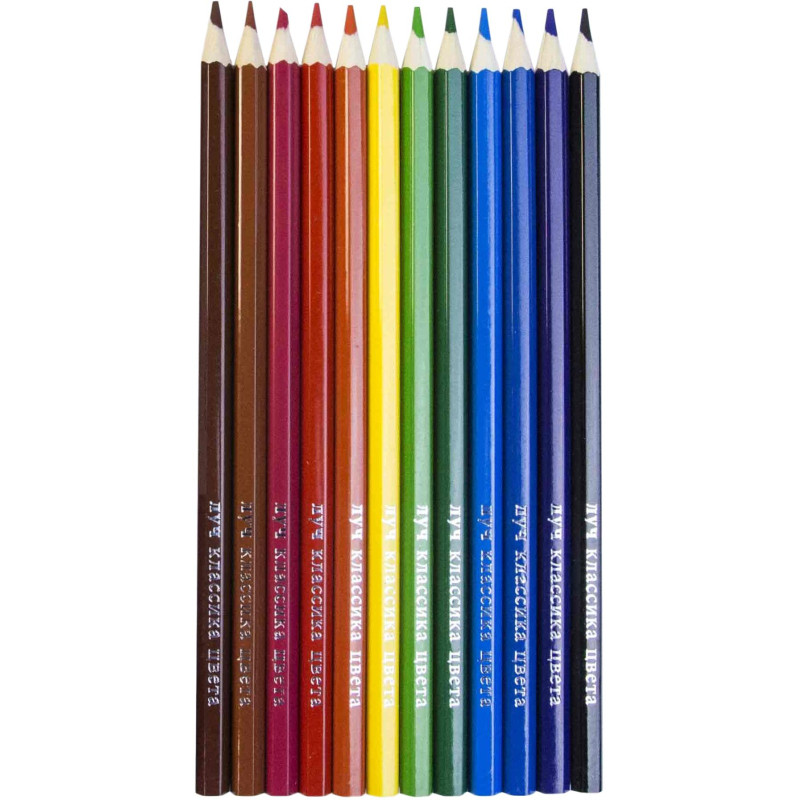 Карандаши цветные 12 цв, 6-гран, ЛУЧ Классика, 29С 1710-08