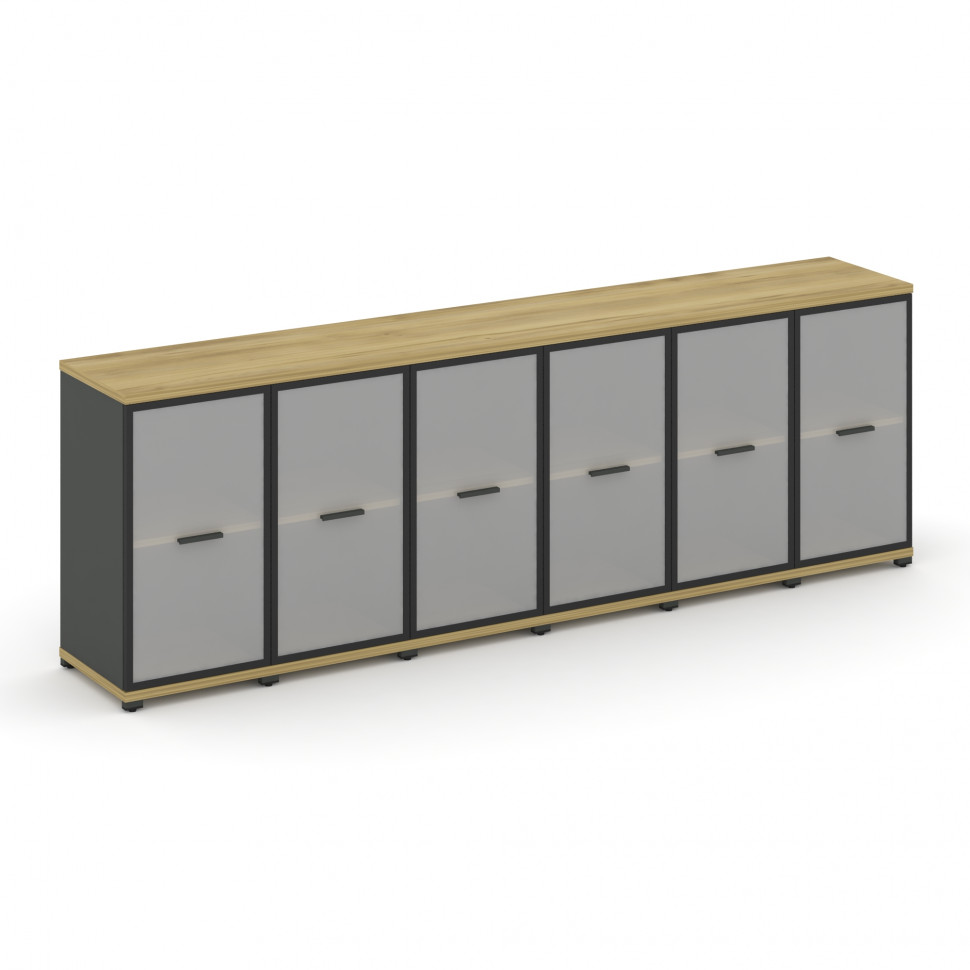 Concept Шкаф 6 узких секций, 2 ниши CN.STU-263 RMB A Дуб Винченцо/Антрацит/Металл Антрацит/Сатин 250