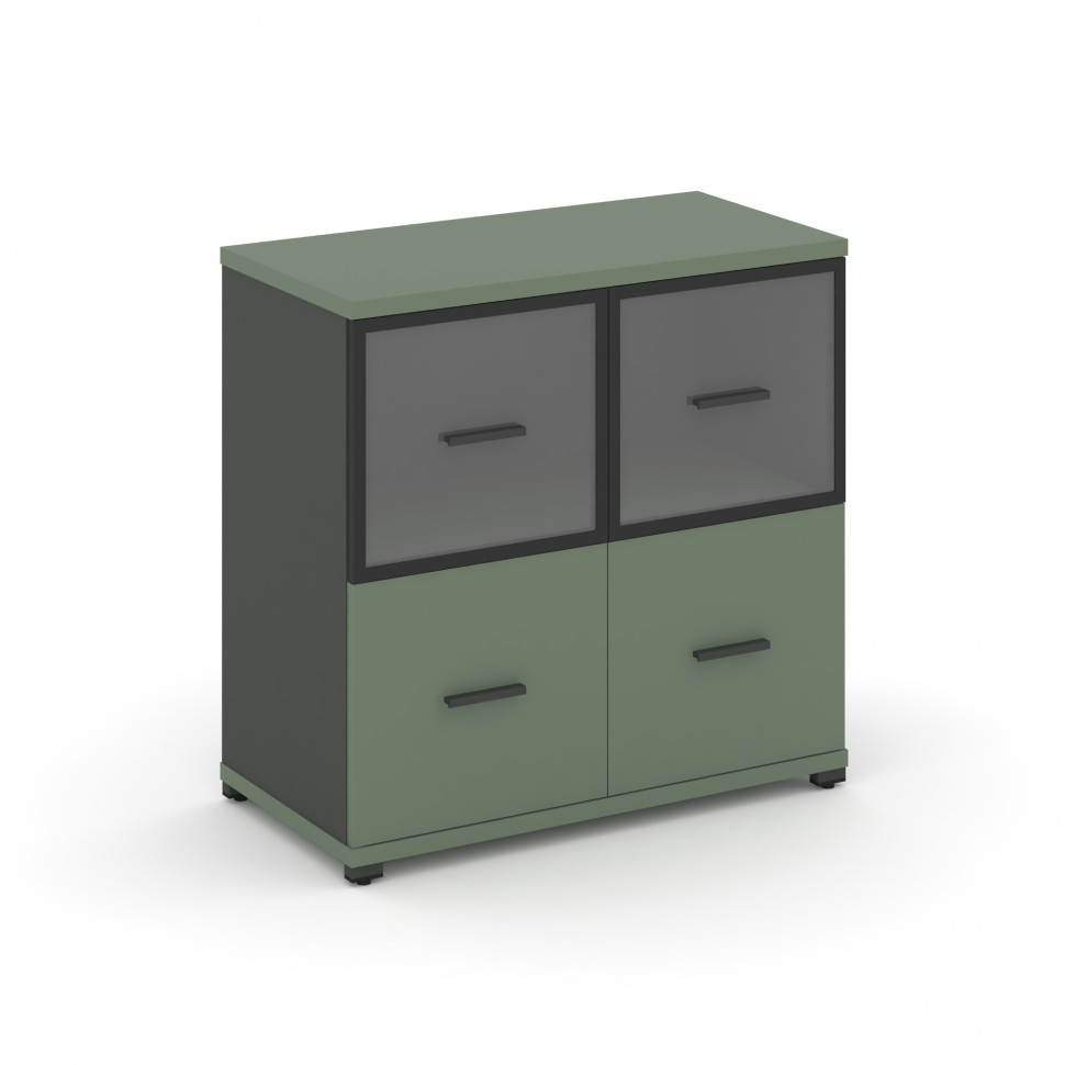 Concept Шкаф 1 широкая секция, 2 ниши CN.STS-212 RPB A Кобо/Антрацит/Металл Антрацит/Прозрачный 836*