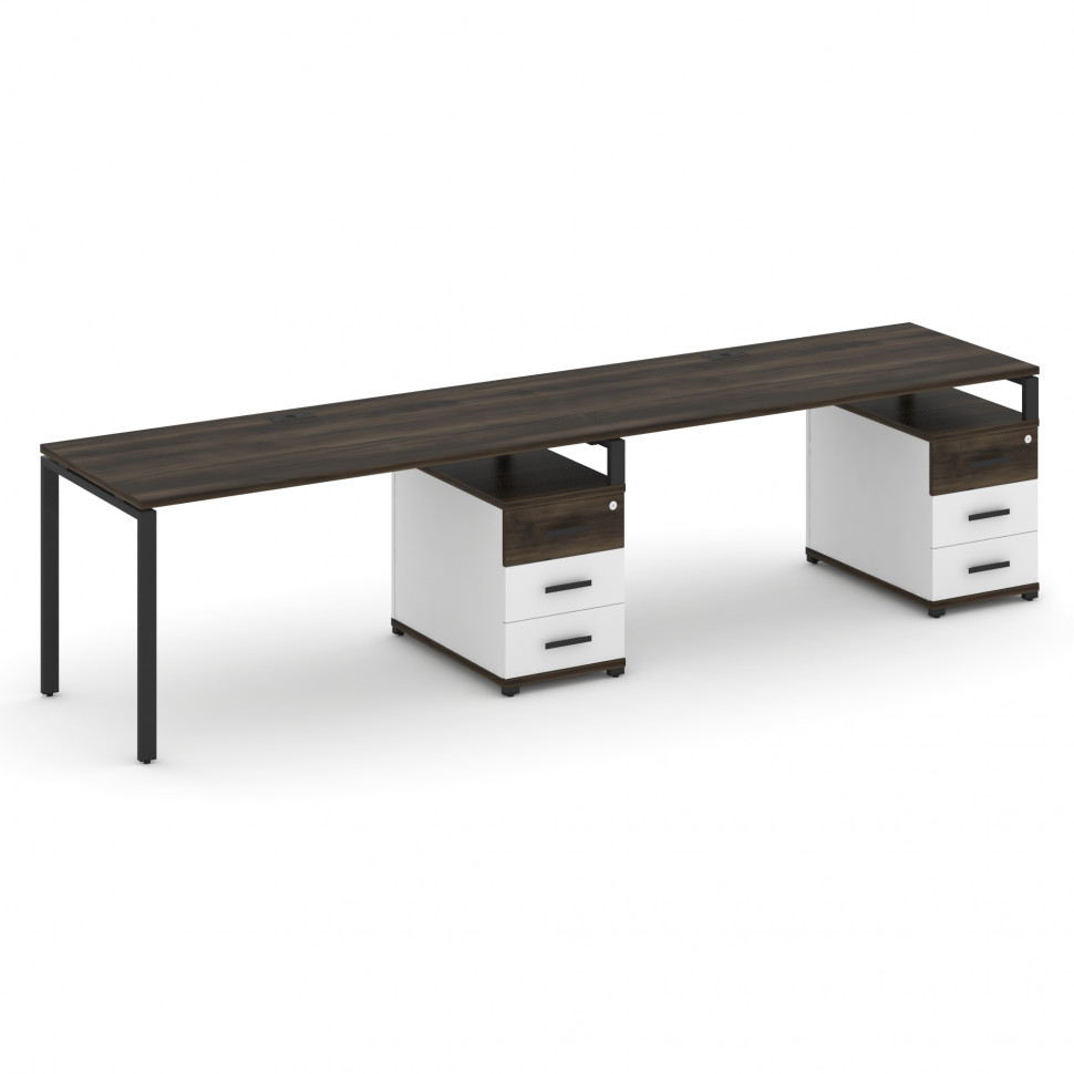 Concept Рабочая станция 2 места с 2 опорными тумбами CN.ORS-312 B Дуб Мали/Белый Бриллиант/Металл Че Concept Рабочая станция 2 места с 2 опорными тумбами CN.ORS-312 B Дуб Мали/Белый Бриллиант/Металл Че