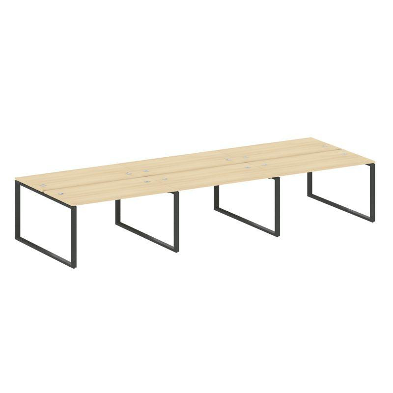 Metal System Рабочая станция на 6 мест на О-образном м/к БО.СМ-6.3 Акация Лорка/Металл Антрацит 4200