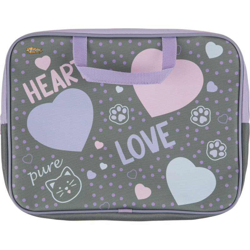 Папка для тетрадей Комус Класс Heart А4 на мол с ручк,ткань,40мм,ПМД-2-20