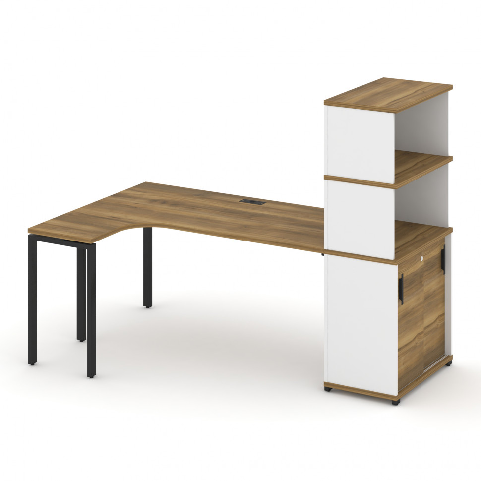 Concept Стол эргономичный с опорным шкафом-купе с надставкой выс.  CN.SA-222(L) B Сандал Янтарный/Бе