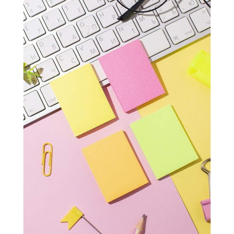 Стикеры Attache Selection с клеев. краем 38х51, неон, 4 цвета 50х4