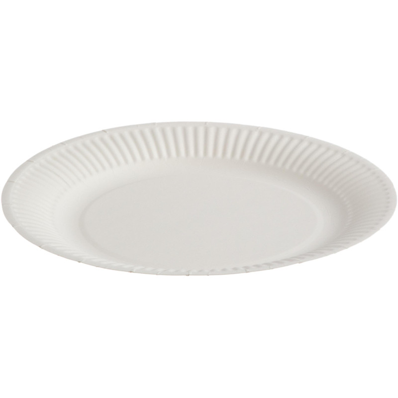 Тарелка одноразовая бум. 18см, белая, ламинированная 500шт/кор