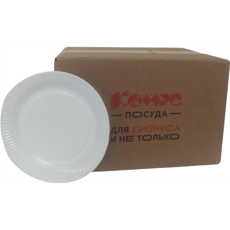 Тарелка одноразовая бум. 18см, белая, ламинированная 500шт/кор