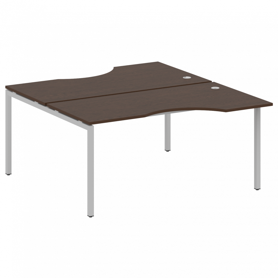 Metal System Quattro Рабочая станция криволинейная на П-образном м/к 40БП.РАС-СА-2.1 Венге Цаво/Мета