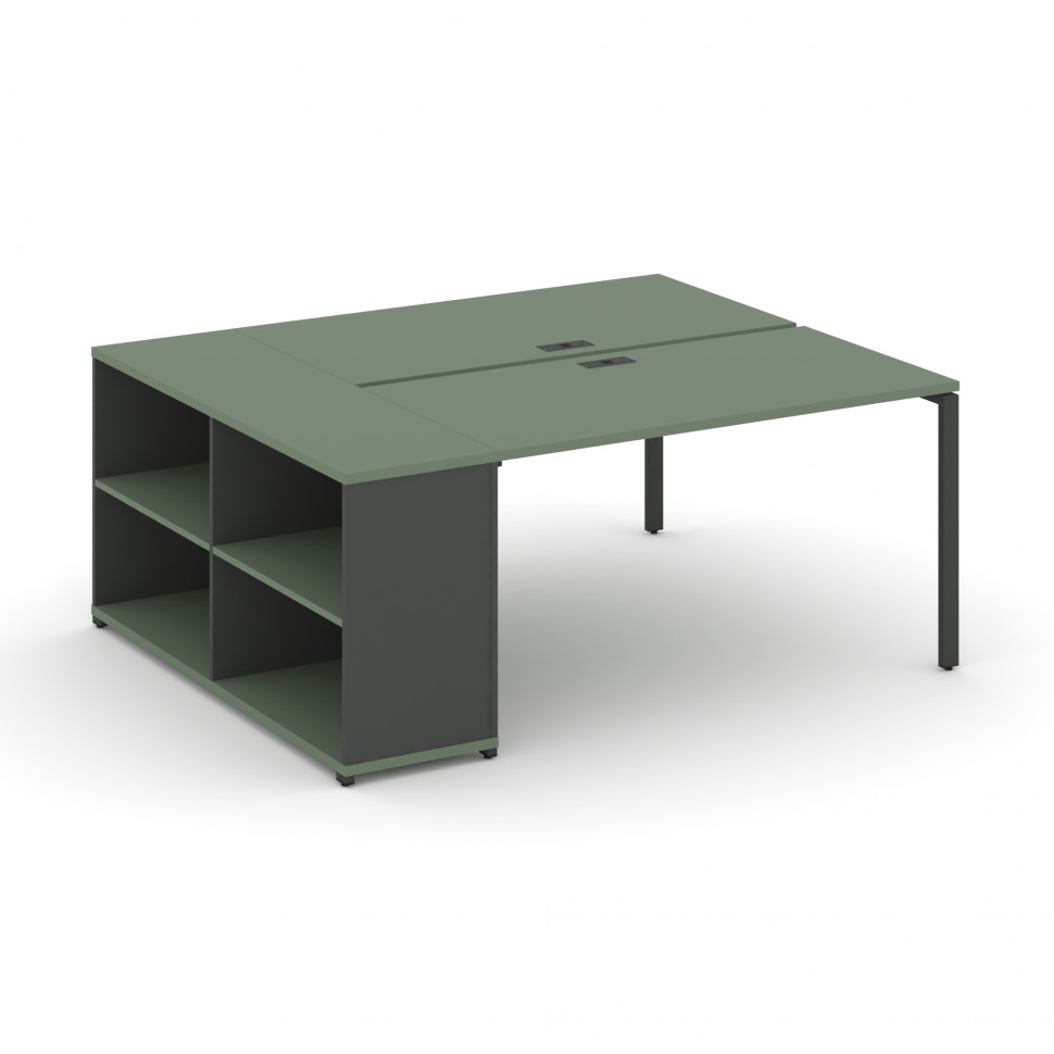 Concept Рабочая станция с опорным стеллажом CN.DRS-203 Кобо/Антрацит/Металл Антрацит 1800*1480*750