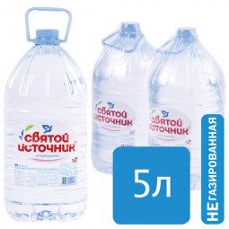 Вода негазированная питьевая "Святой источник", 5 л, пластиковая бутыль