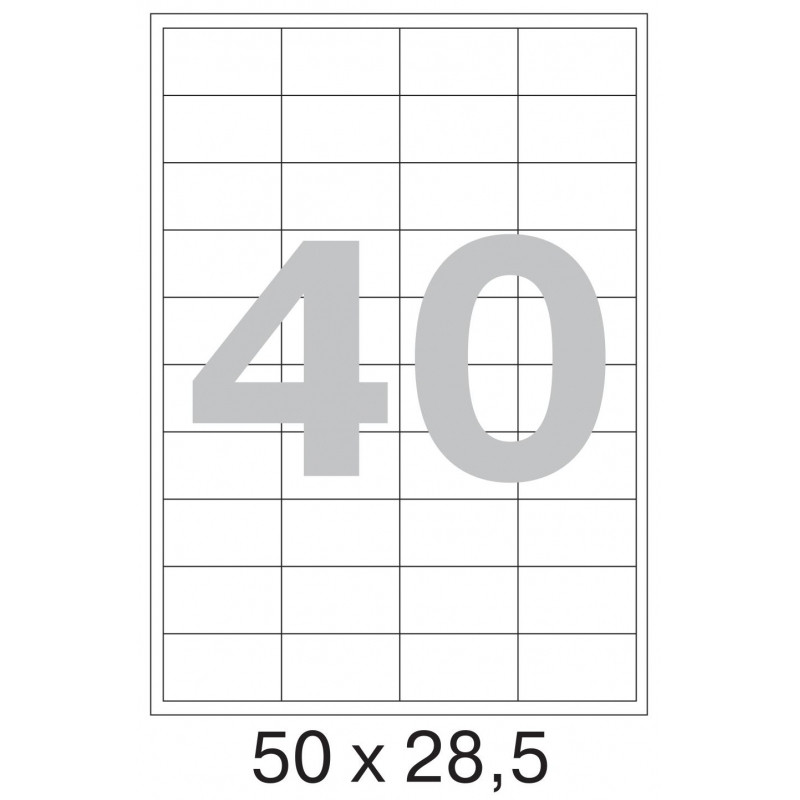 Этикетки самоклеящиеся 50х28,5 мм / 40 шт. на листе А4 (25л