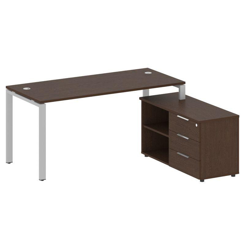 Metal System Рабочая станция с тумбой на П-образном м/к БП.РС-СТС-2.4 (R) Венге Цаво/Металл Серый 17 Metal System Рабочая станция с тумбой на П-образном м/к БП.РС-СТС-2.4 (R) Венге Цаво/Металл Серый 17