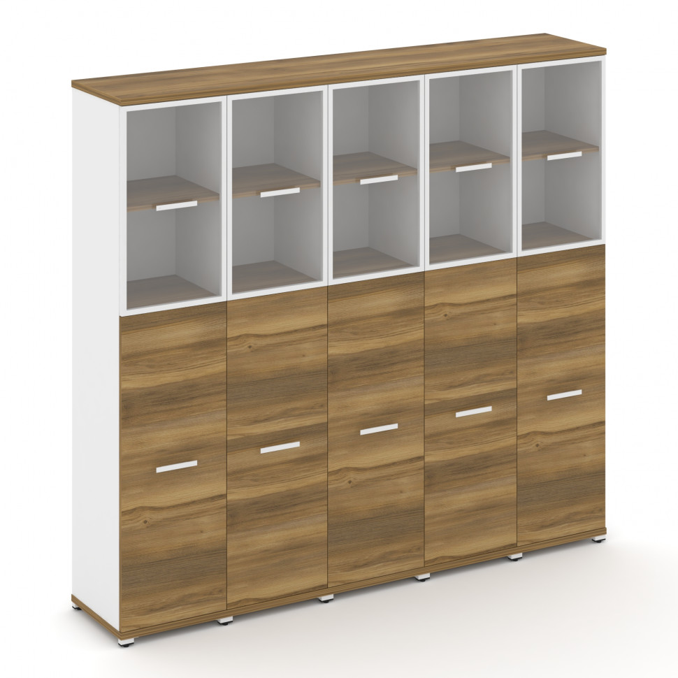 Concept Шкаф 5 узких секций, 5 ниш CN.STU-555 RPW W Сандал Янтарный/Белый Бриллиант/Металл Белый/Про