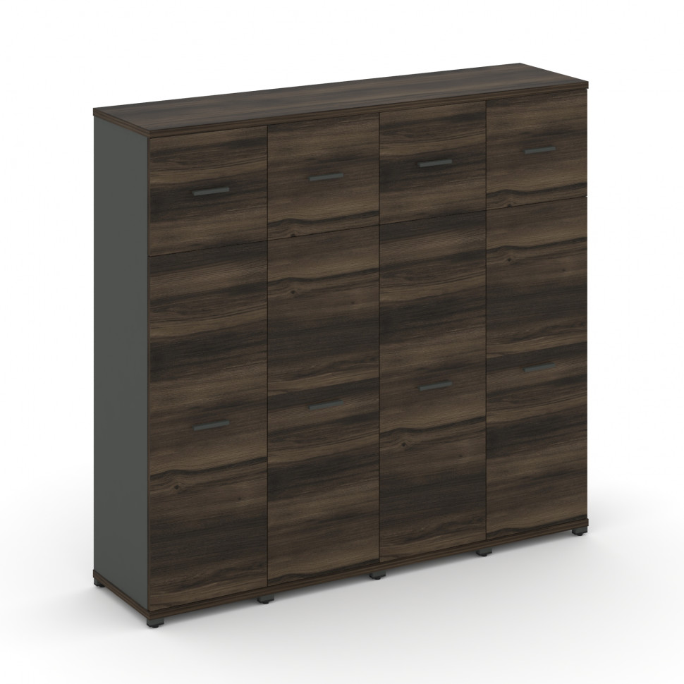 Concept Шкаф 4 узкие секции, 4 ниши CN.STU-444 A Дуб Мали/Антрацит/Металл Антрацит 1668*420*1554