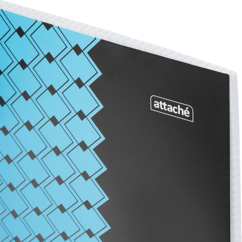 Тетрадь общая А4 60л Attache Персия Голуб/Черн клет, 65г, греб, ВД-лак