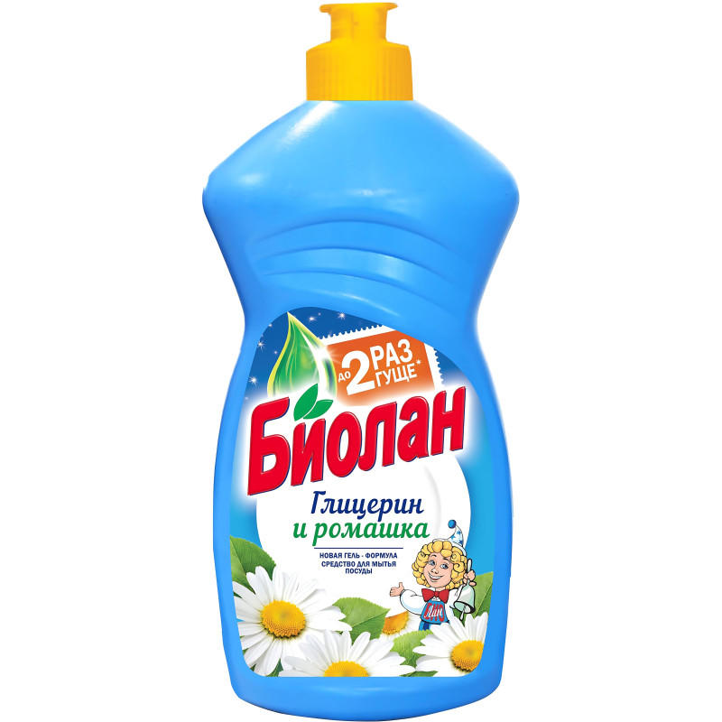 Средство для мытья посуды Биолан Глицерин и ромашка 450гр  
