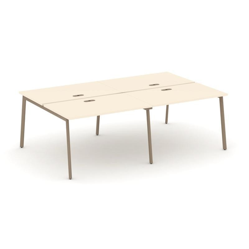 Estetica Рабочая станция 4 места ES.D.RS-4.2-LP Сатин/Металл Латте 2360*1500*750 Estetica Рабочая станция 4 места ES.D.RS-4.2-LP Сатин/Металл Латте 2360*1500*750