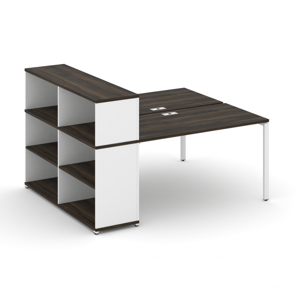 Concept Рабочая станция с опорным стеллажом с надставкой низ. CN.DRS-211 Дуб Мали/Белый Бриллиант/Ме