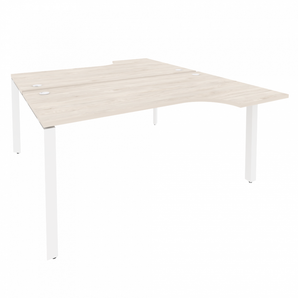 Onix Рабочая станция на П-образном м/к O.MP-D.SA-1 Денвер Светлый/Металл Белый 1580*1995*750 (1475/4