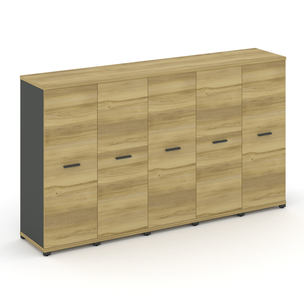 Concept Шкаф 5 узких секций, 3 ниши CN.STU-356 A Дуб Винченцо/Антрацит/Металл Антрацит 2084*420*1186