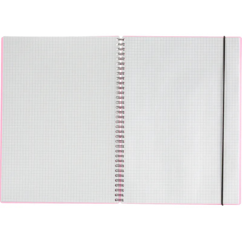 Бизнес-тетрадь Тетрадь Attache Neon А4 96л кл.спираль, обл.пластик, розовый