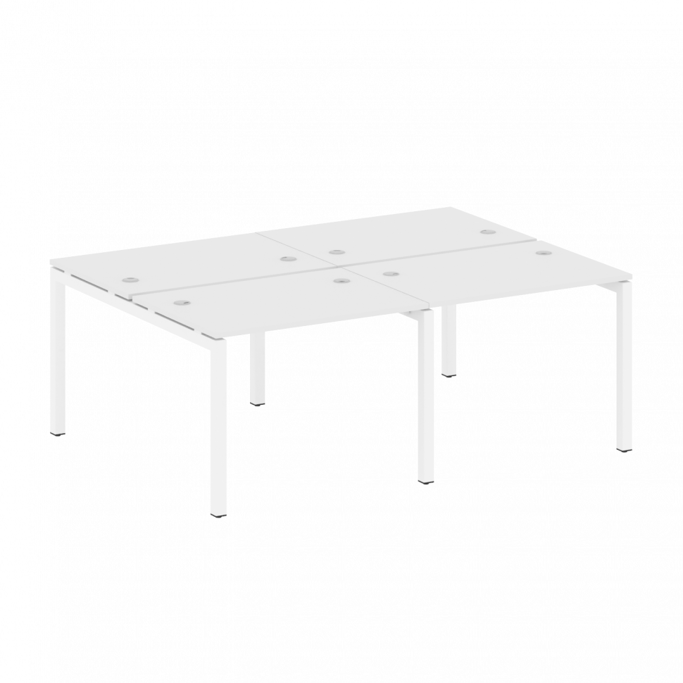 Metal System Quattro Рабочая станция на 4 места на П-образном м/к 50БП.СМ-4.1 Белый/Металл Белый 200