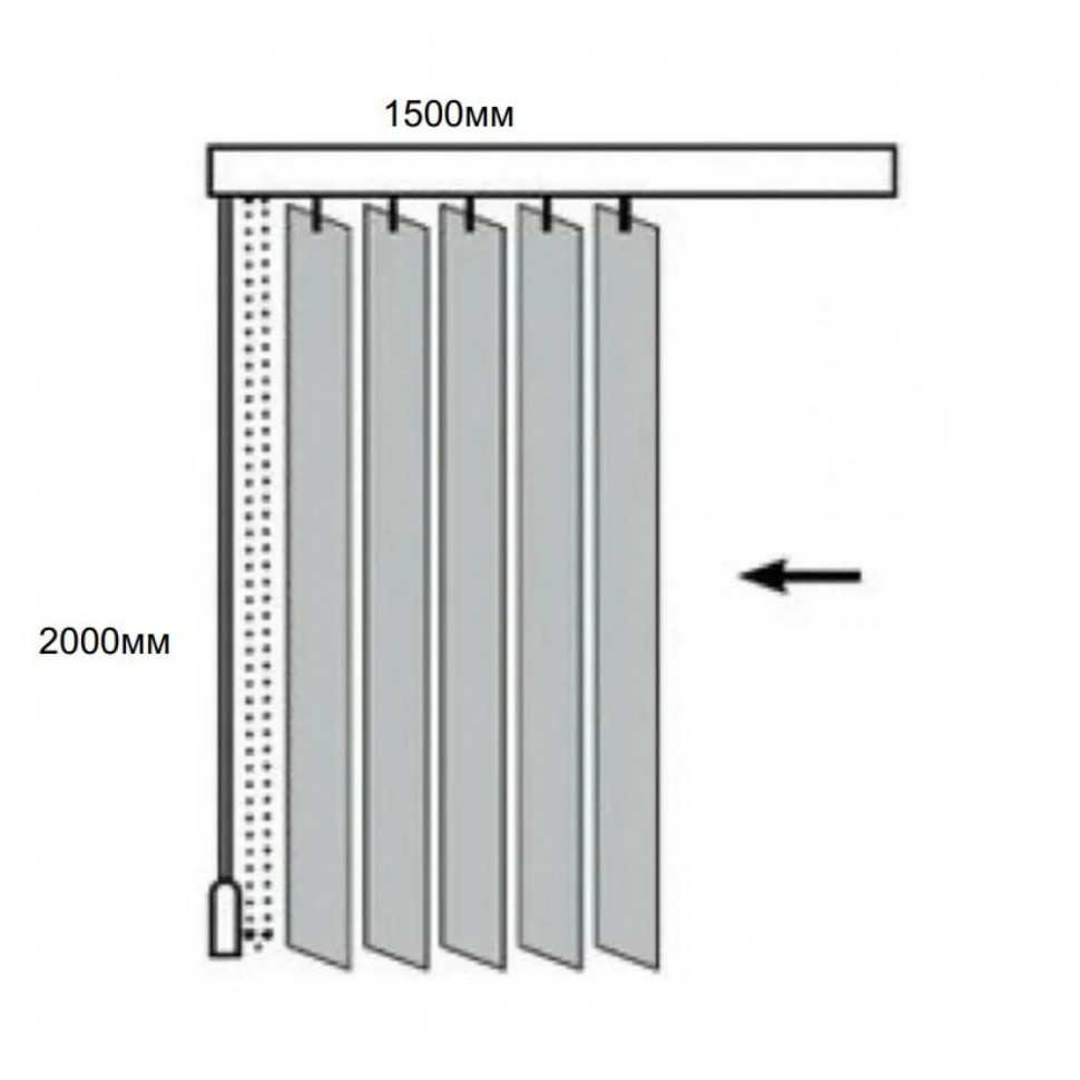 Жалюзи VD_0MX Вертикальные тканевые  ЛАЙН 150x200 белый