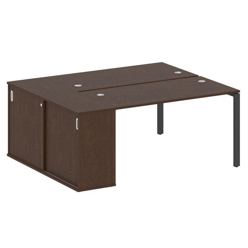 Metal System Рабочая станция с шкафом-купе на П-образном м/к БП.РС-СШК-1.3 Т Венге Цаво/Металл Антра