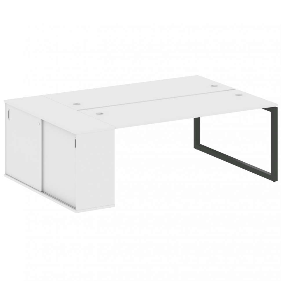 Metal System Quattro Рабочая станция с шкафом-купе на О-образном м/к 50БО.РС-СШК-1.5 Т Белый/Металл Metal System Quattro Рабочая станция с шкафом-купе на О-образном м/к 50БО.РС-СШК-1.5 Т Белый/Металл