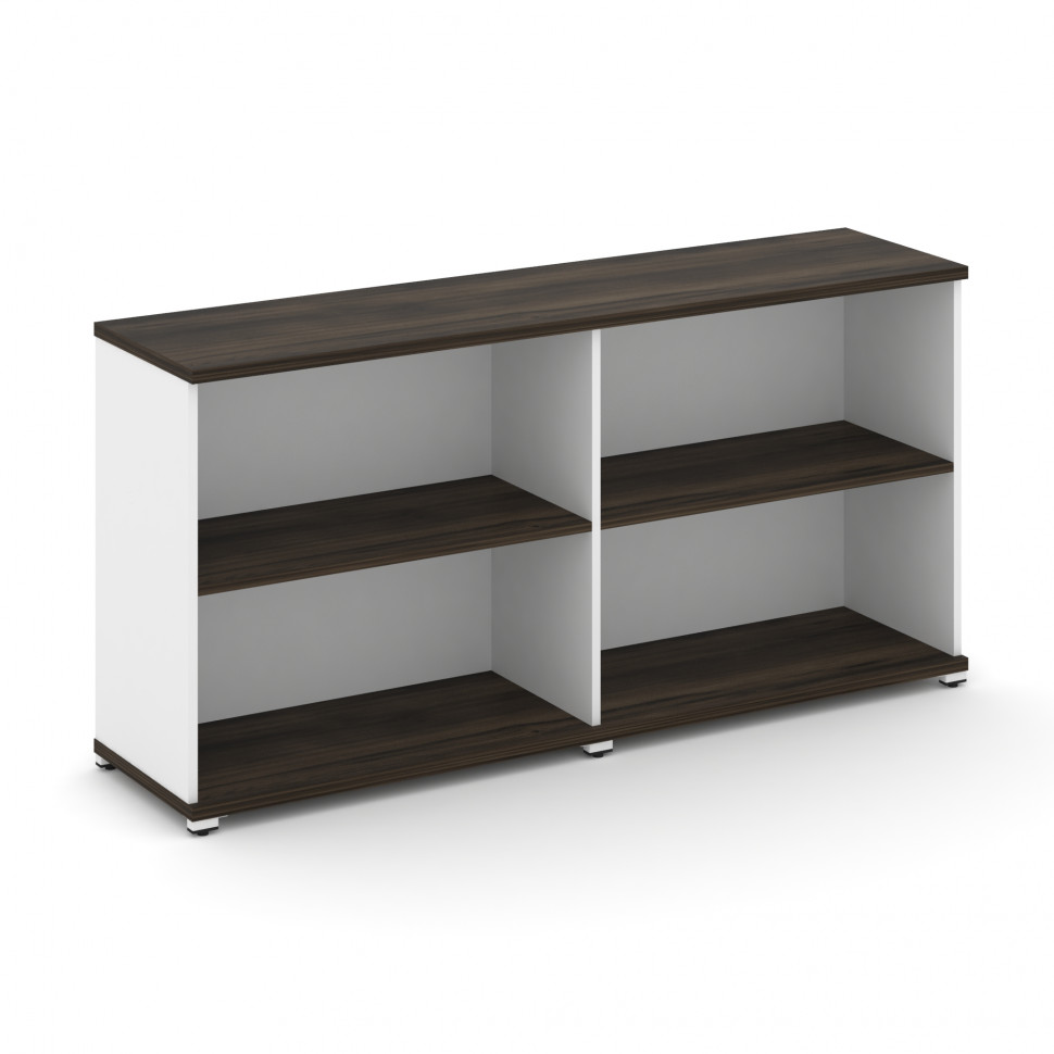 Concept Стеллаж 2 широкие секции, 2 ниши CN.STS-220 Дуб Мали/Белый Бриллиант/Металл Белый 1668*420*8