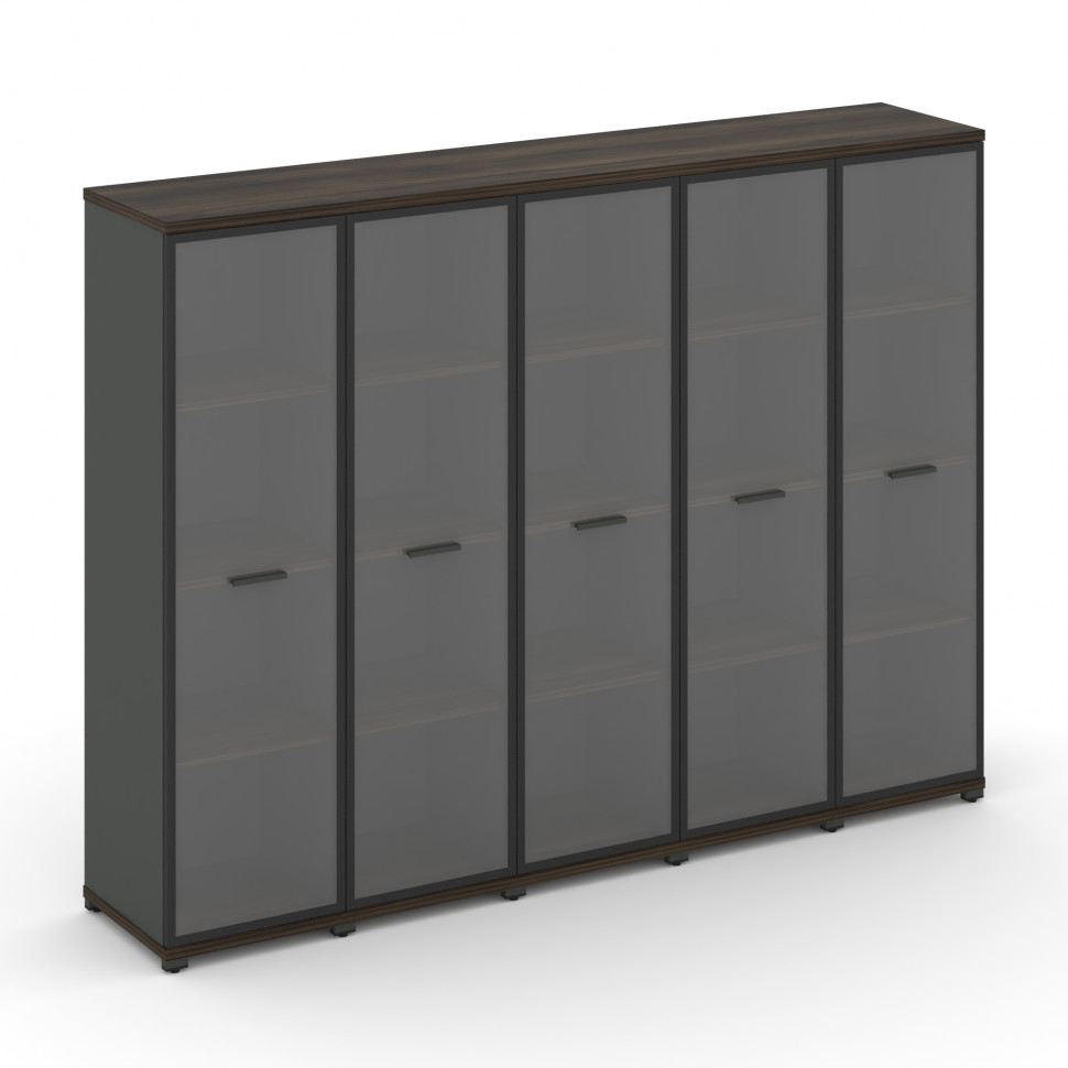 Concept Шкаф 5 узких секций, 4 ниши CN.STU-456 RPB A Дуб Мали/Антрацит/Металл Антрацит/Прозрачный 20