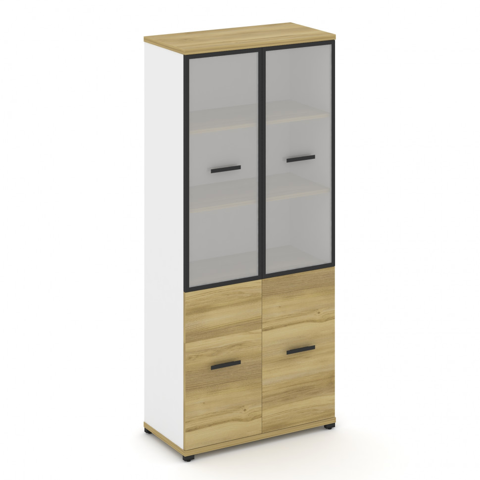 Concept Шкаф 1 широкая секция, 5 ниш CN.STS-512 RMB B Дуб Винченцо/Белый Бриллиант/Металл Черный/Сат